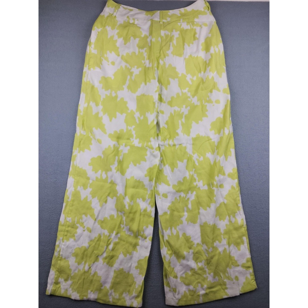 Armani Exchange Dress Pants Womens 8 Green Camo Wide Leg Twill Casual Summer - Picture 11 of 13
